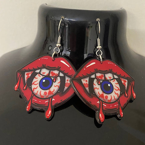 "I See You" Red Earrings
