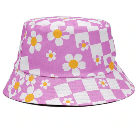 Purple Checker Daisy's Bucket Hat